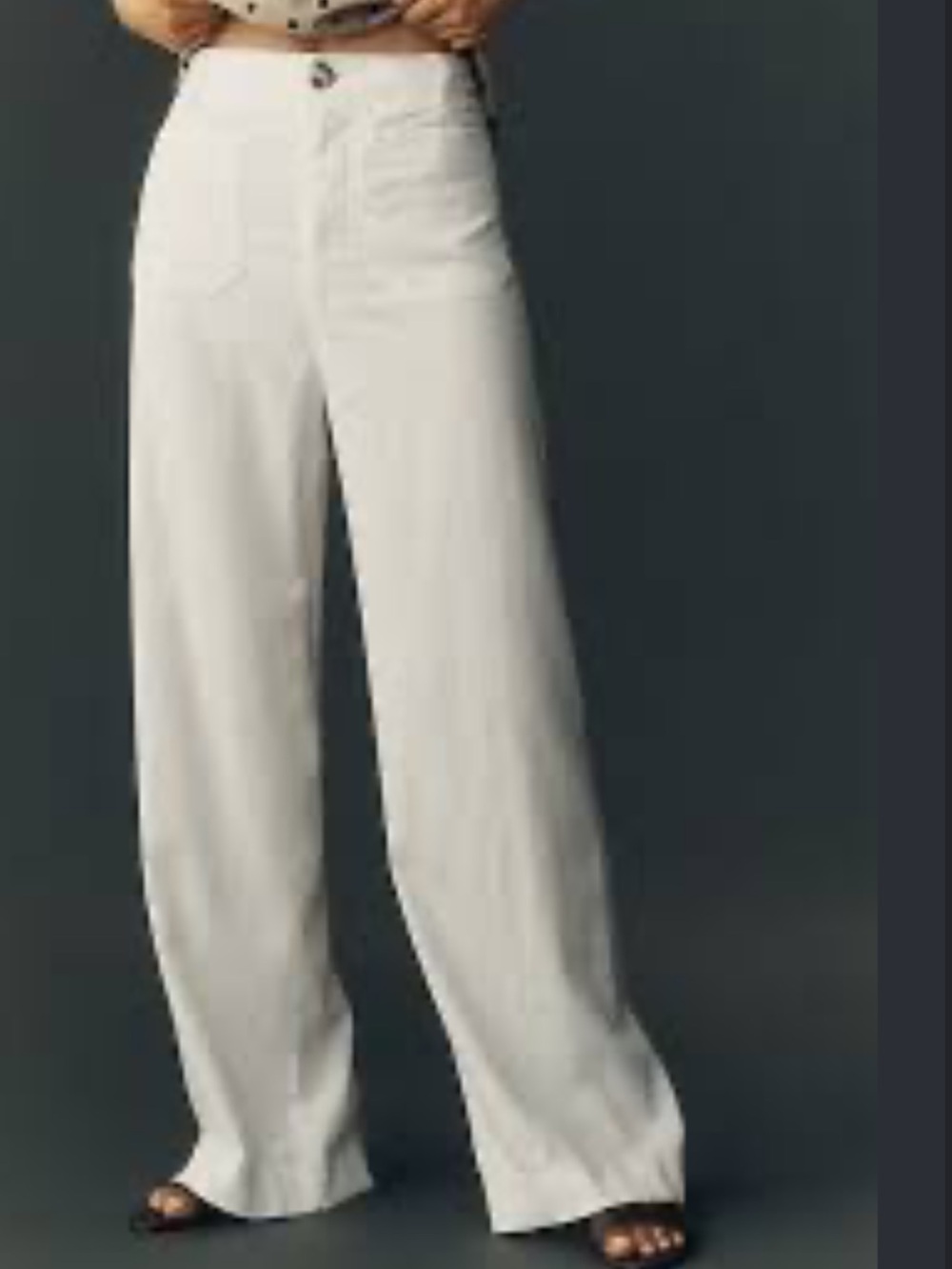 Maeve Colette Linen Stretch High-Rise Wide-Leg Pants size 26